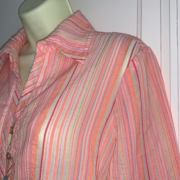 J. H. Collectibles orange striped shirt - Picture 2 of 11
